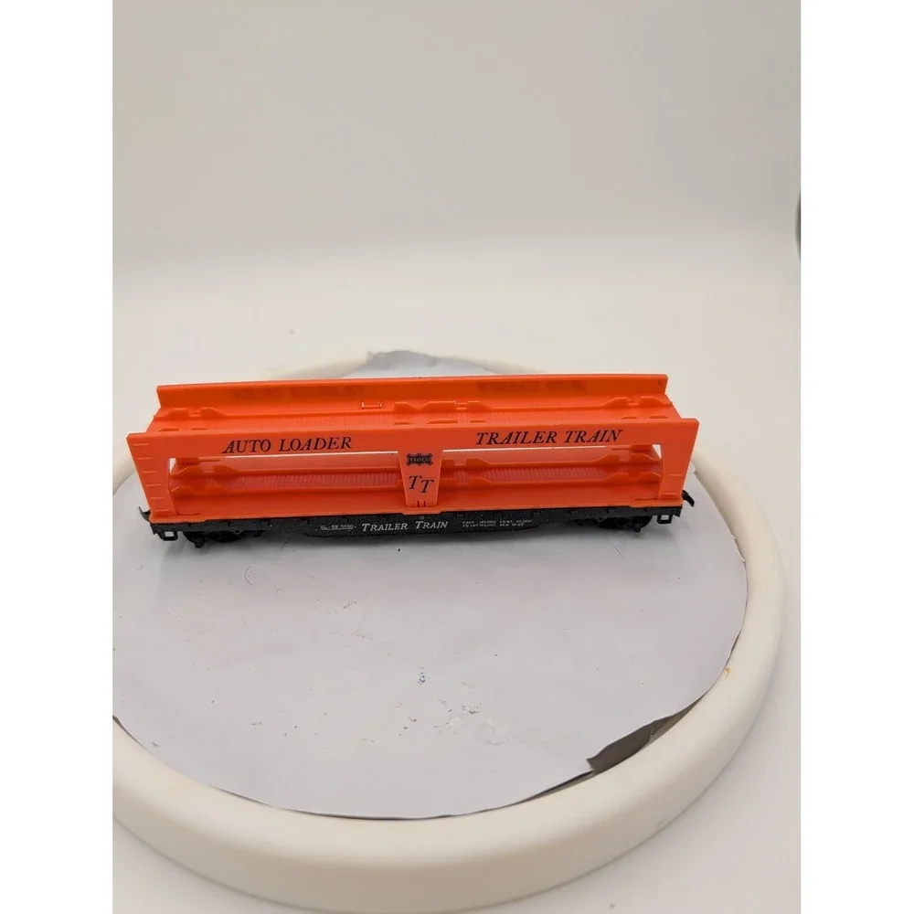 Frisco Trailer Train Auto‎ Loader Boxcar HO Scale Orange Black Model Train Car